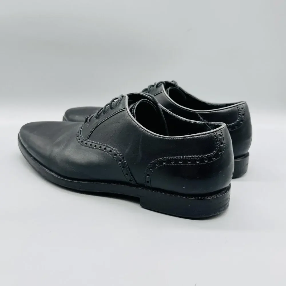 Cole Haan Shoes Mens 11 Black Leather Grand OS Brogue Oxford Lace Up Dress